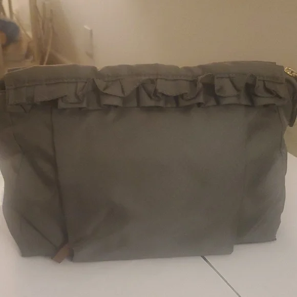 TUMI Olive Gray Ruffled Tote Bag - Picture 6 of 8